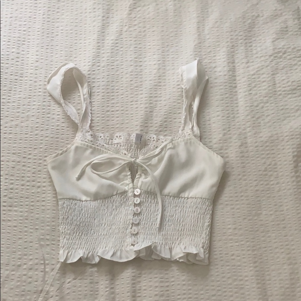 White cropped top